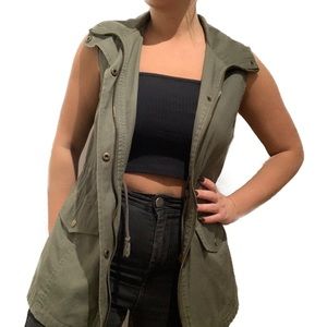 Olive green vest